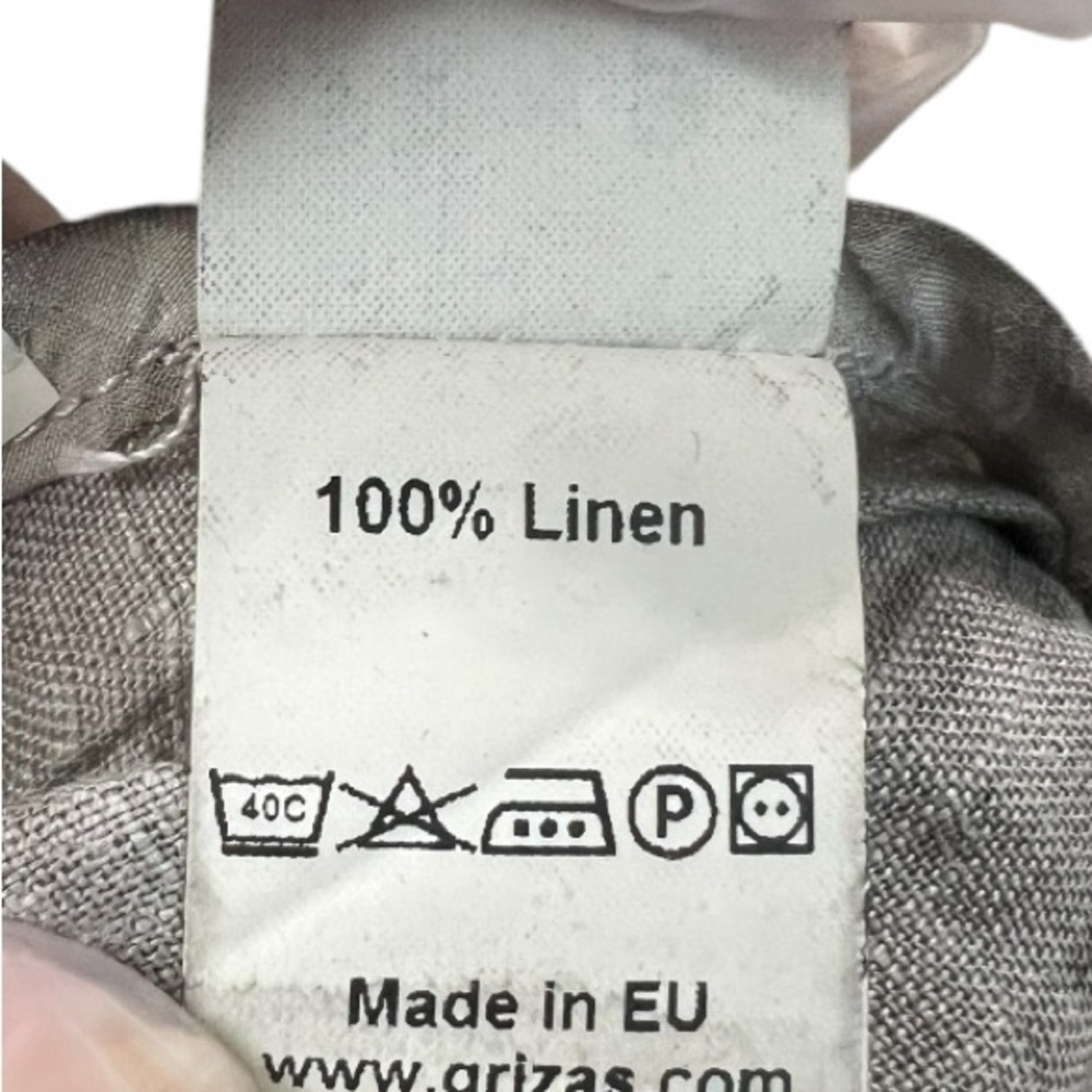 Grizas 100% Linen Sleeveless Gray Tunic with Textured Accents Size S - Picture 6 of 8
